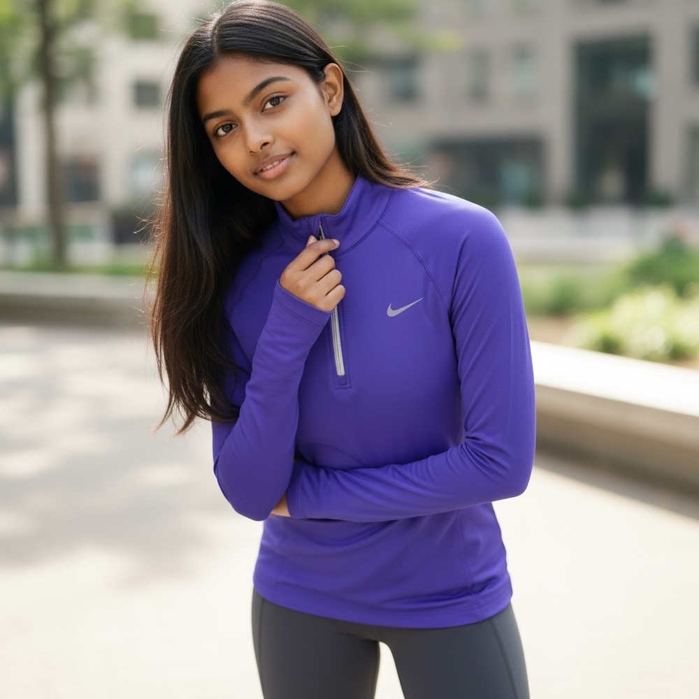 Nike Women's Vibrant Purple Long Sleeve Tee